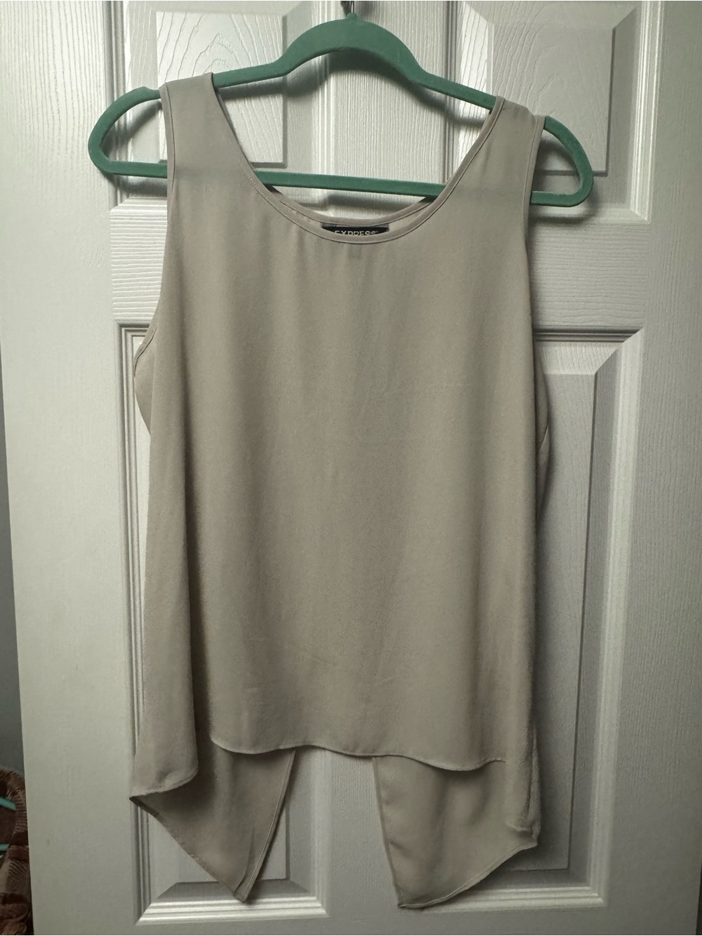 Express Beige Layered Hem Sleeveless Top size Large